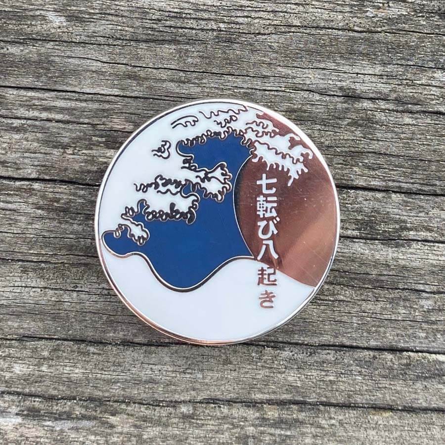 Set Of Six Inspirational Japanese Enamel Pins