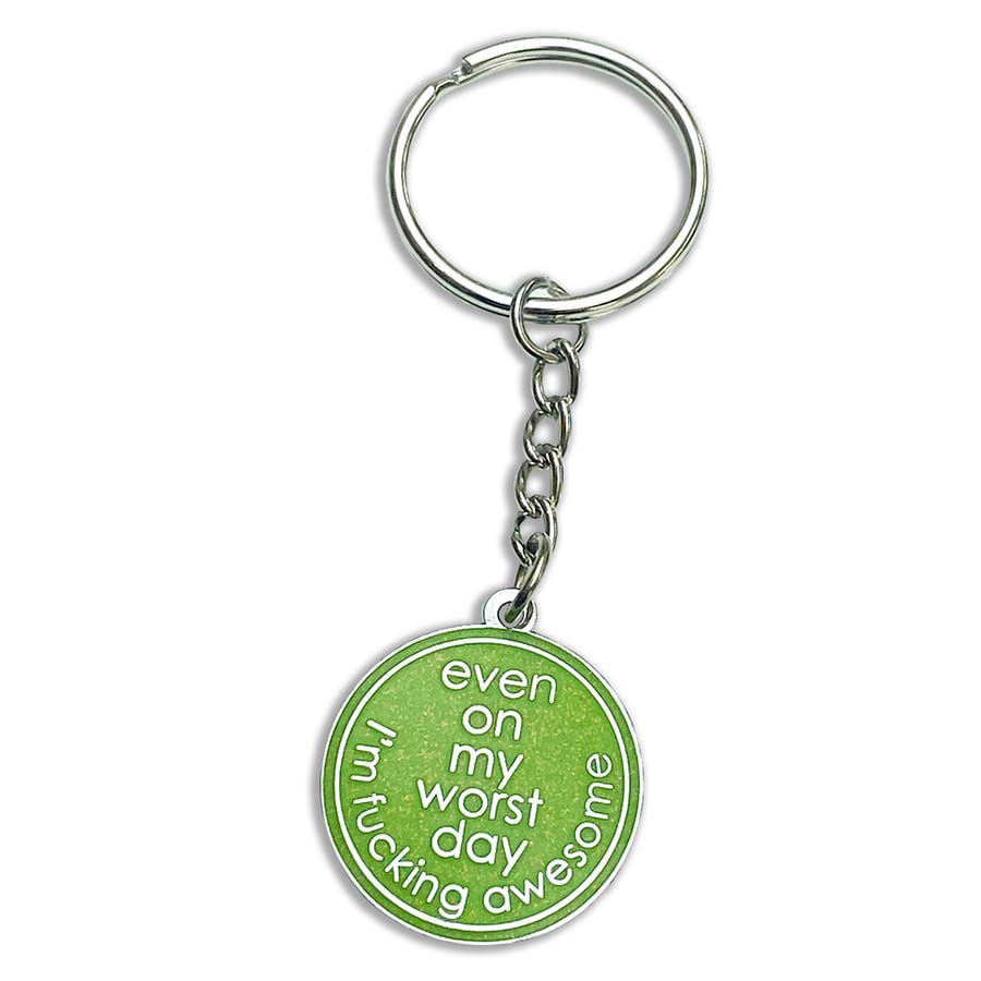 Positive Mental Attitude gift enamel keychain with inspirational poem.