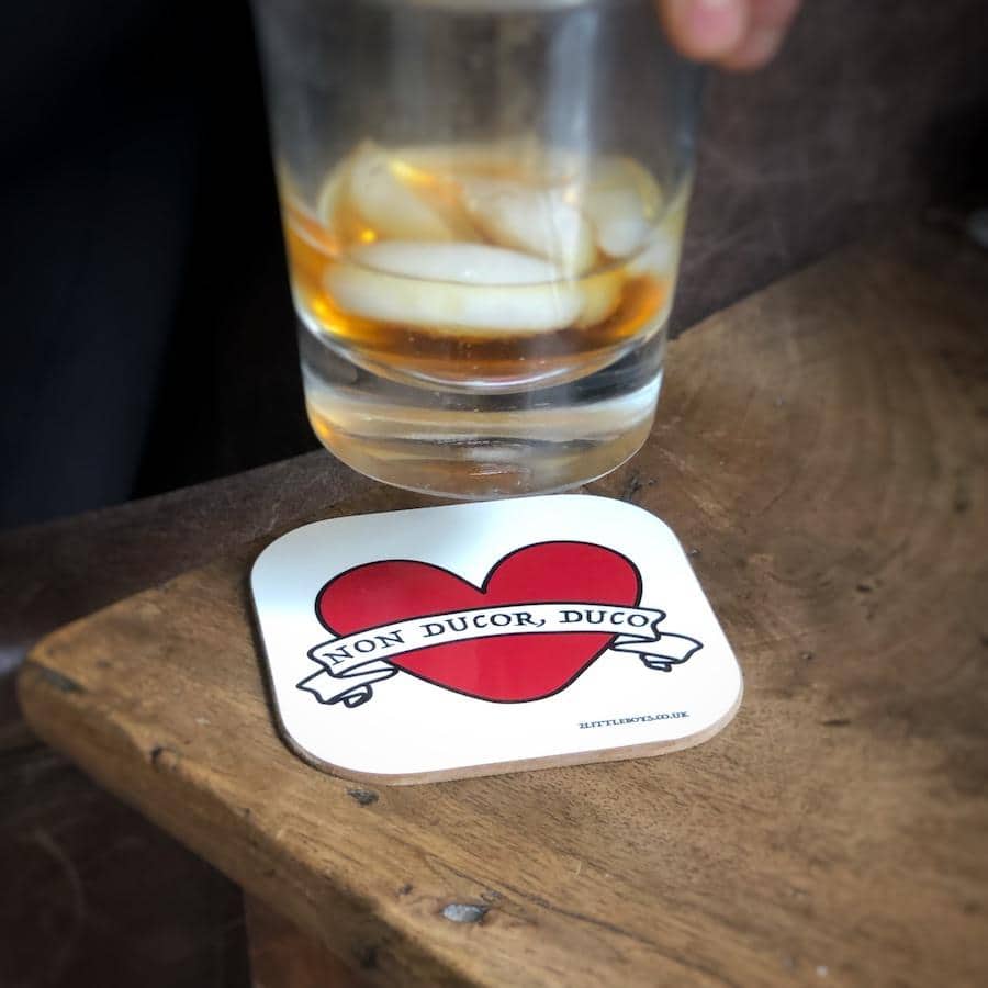 I Am Not Led, I Lead Latin Motto Coaster