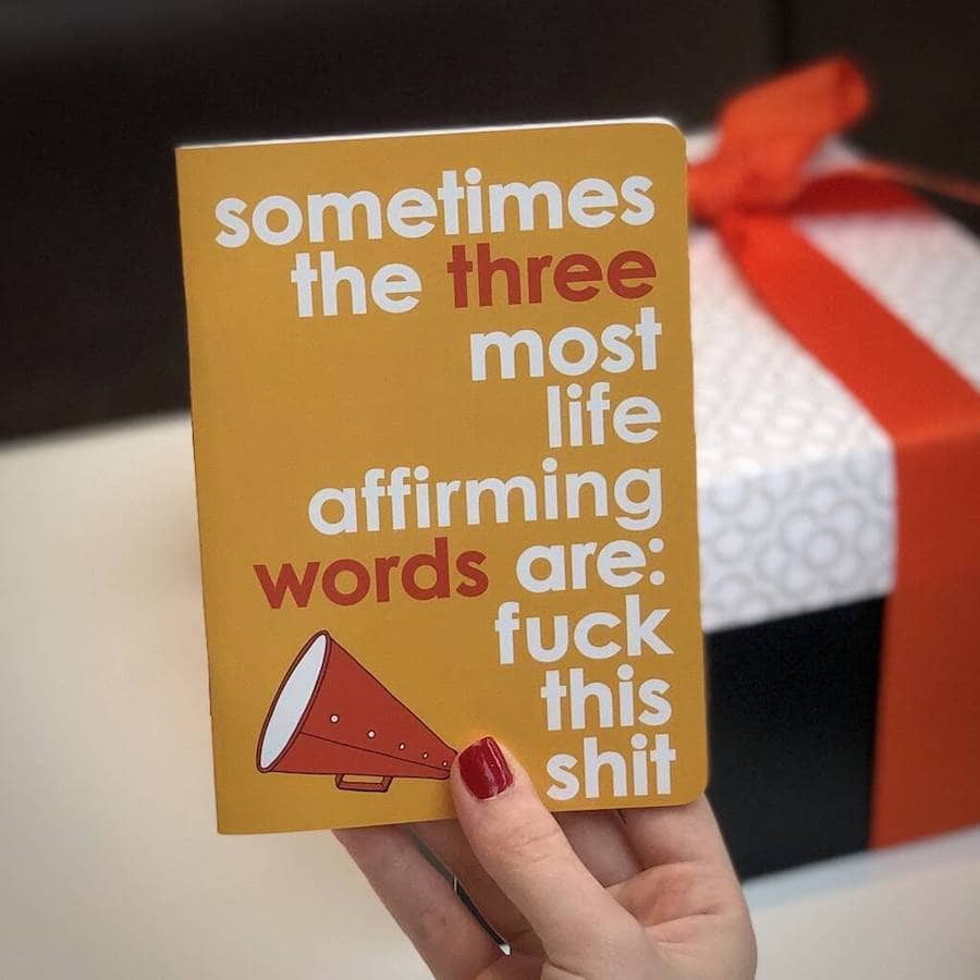 The Three Most Life Affirming Words Notebookcard
