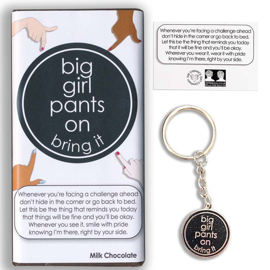 Big Girl Pants On Keyring & Chocolate Gift Set