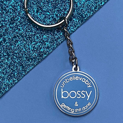 Unbelievably Bossy - Mug with Keyring Gift Set