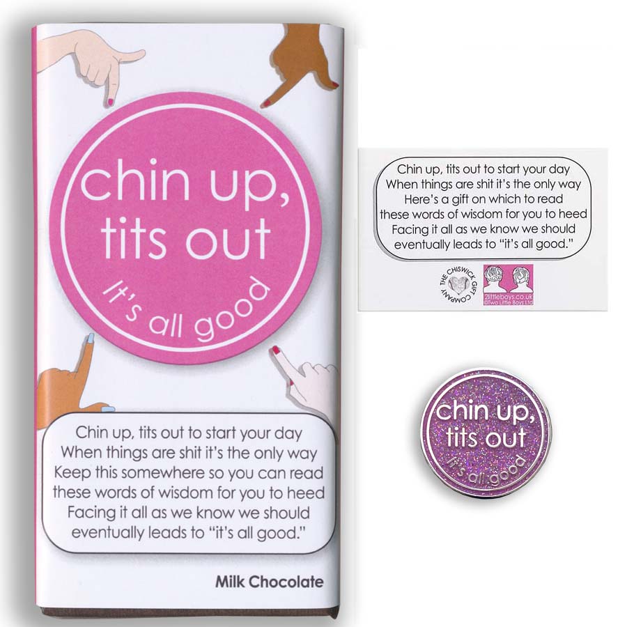 Chin Up Tits Out Take With You Token & Chocolate Gift Set