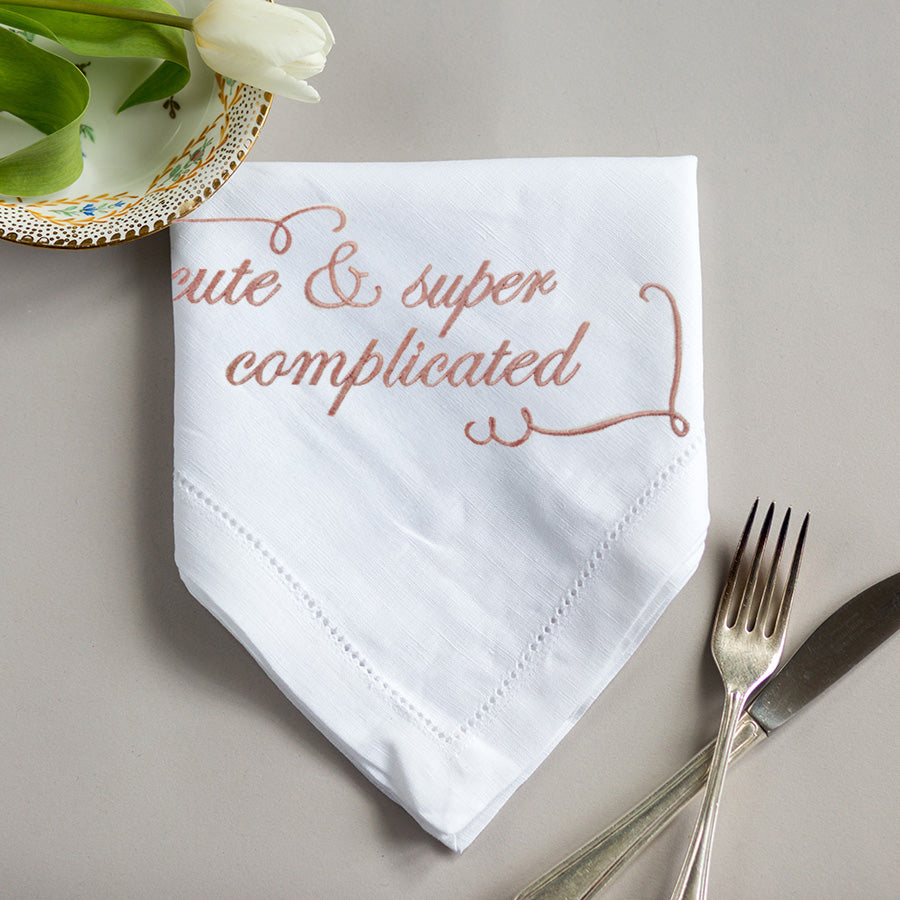 Cute & Super Complicated Embroidered French Linen Napkin