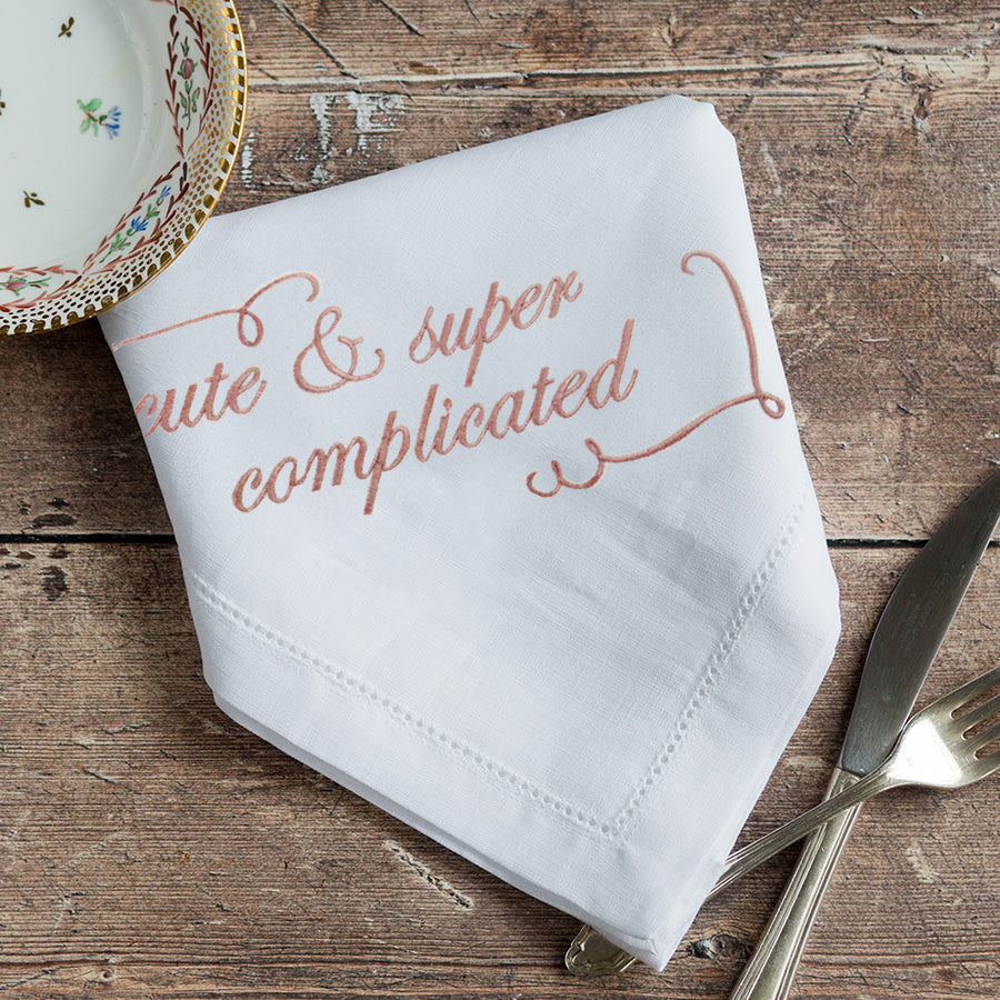 Cute & Super Complicated Embroidered French Linen Napkin