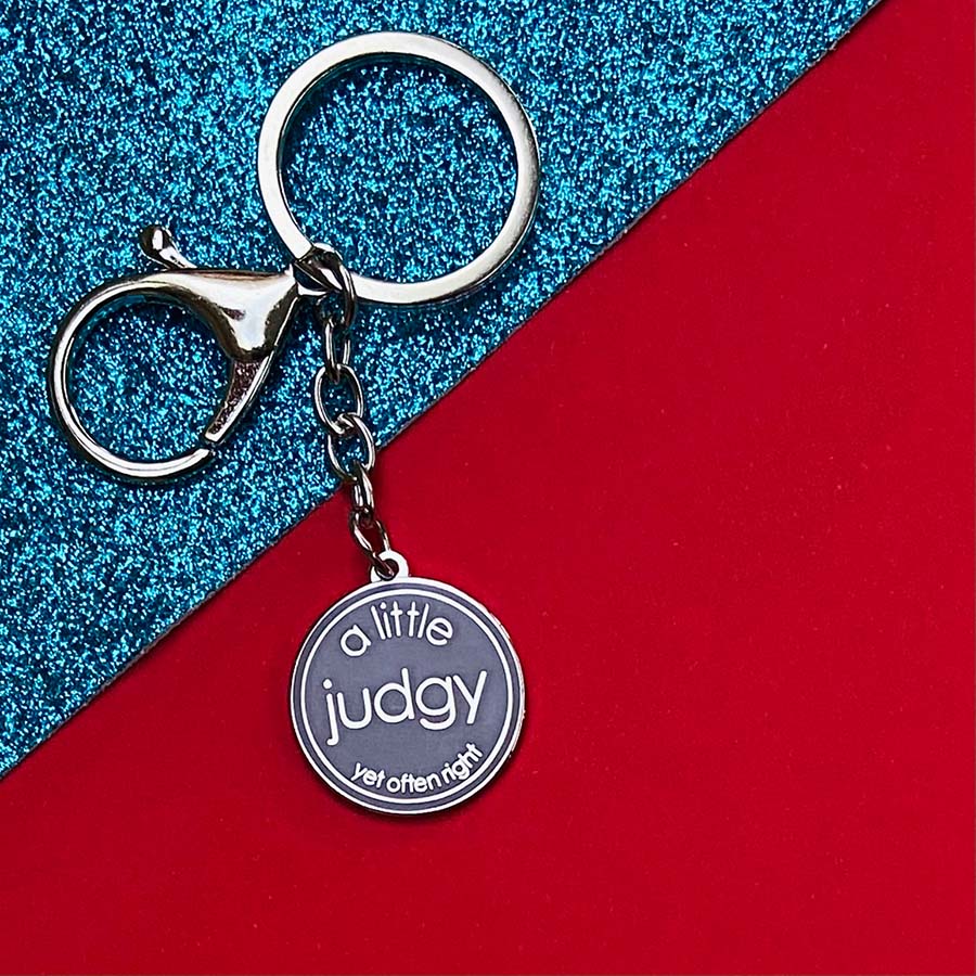 A Little Judgy Yet Often Right - Porcelain Mug with Keyring Gift Set