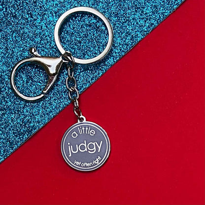 A Little Judgy Yet Often Right - Porcelain Mug with Keyring Gift Set