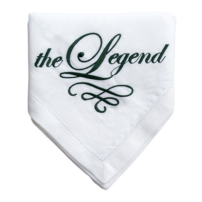 The Legend Embroidered French Linen Napkin