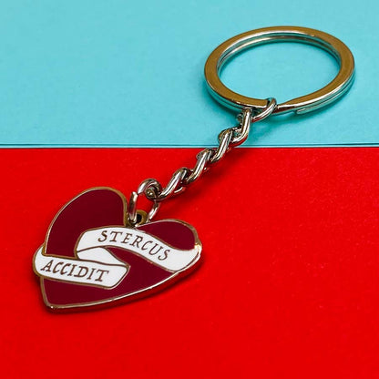 Shit Happens Latin Motto Keyring