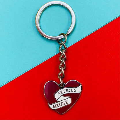 Shit Happens Latin Motto Keyring