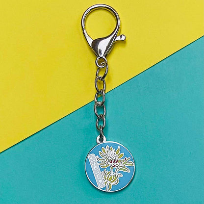 Safe Travels Japanese Chrysanthemum Enamel Bag Charm