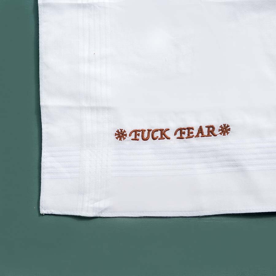 Fuck Fear - Large Embroidered Cotton Handkerchief