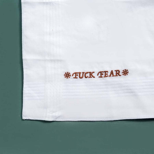 Fuck Fear - Large Embroidered Cotton Handkerchief