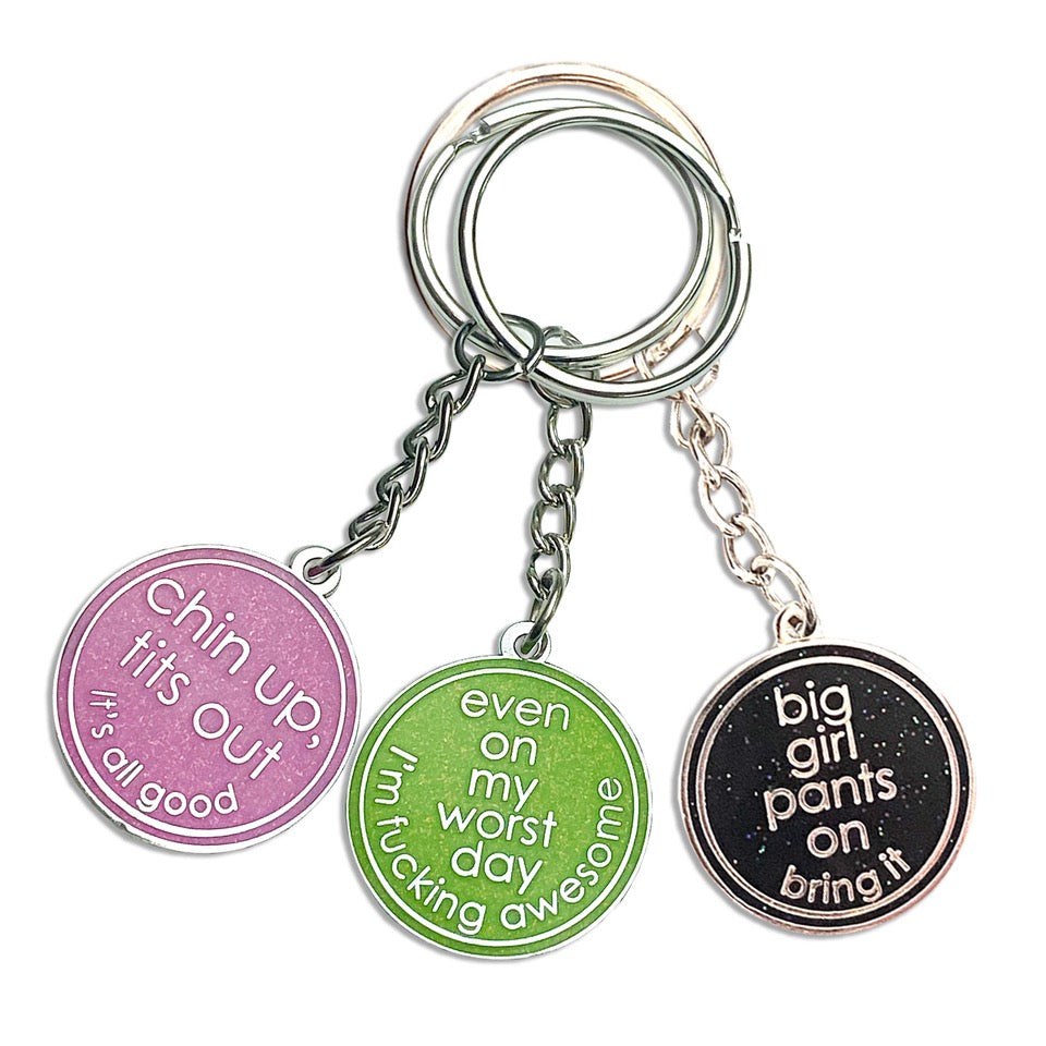 Set Of Three Glitter Keyrings For Best Friends – The Chiswick Gift Company