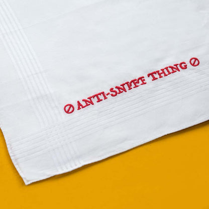 Anti Sniff Thing - Funny Large Embroidered Cotton Handkerchief