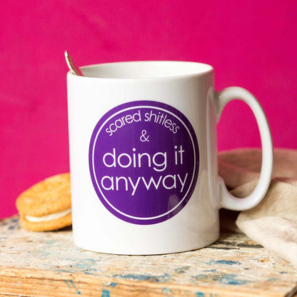 Scared Shitless & Doing It Anyway - Mug with Keyring Gift Set