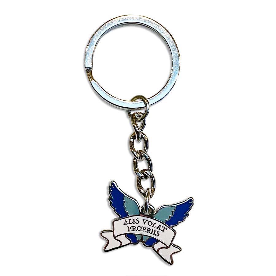 She Flies With Her Own Wings Latin Motto Keyring