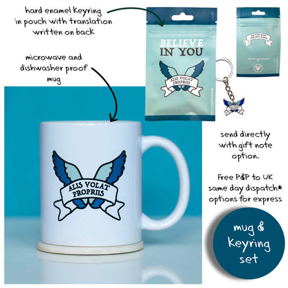 She Flies With Her Own Wings - Mug with Keyring Gift Set