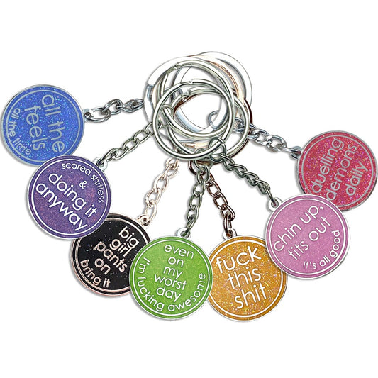 All 7 Thinking of You Glitter Keyrings