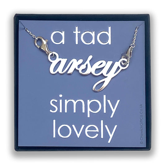 Arsey Solid Sterling Silver Pendant | Bag Charm