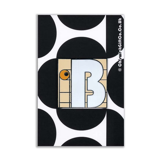 Initial B Enamel Pin