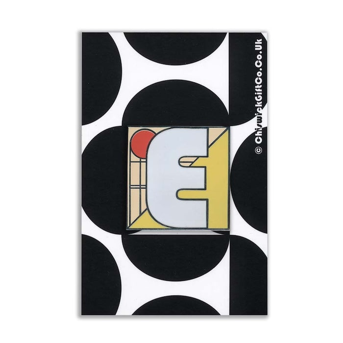 Initial E Enamel Pin