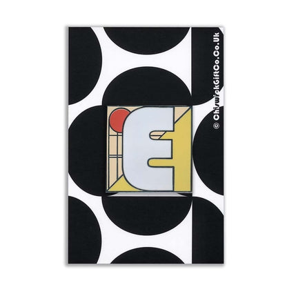 Initial E Enamel Pin