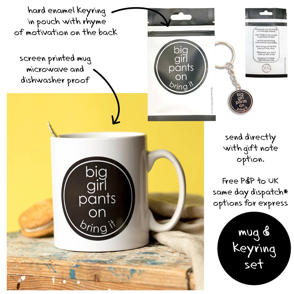 Big Girl Pants - Mug with Keyring Gift Set