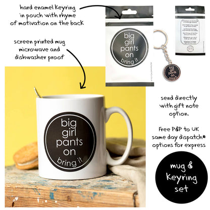 Big Girl Pants - Mug with Keyring Gift Set