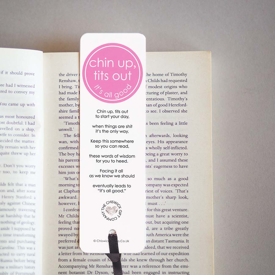 Chin Up Tits Out, It's All Good Bookmark