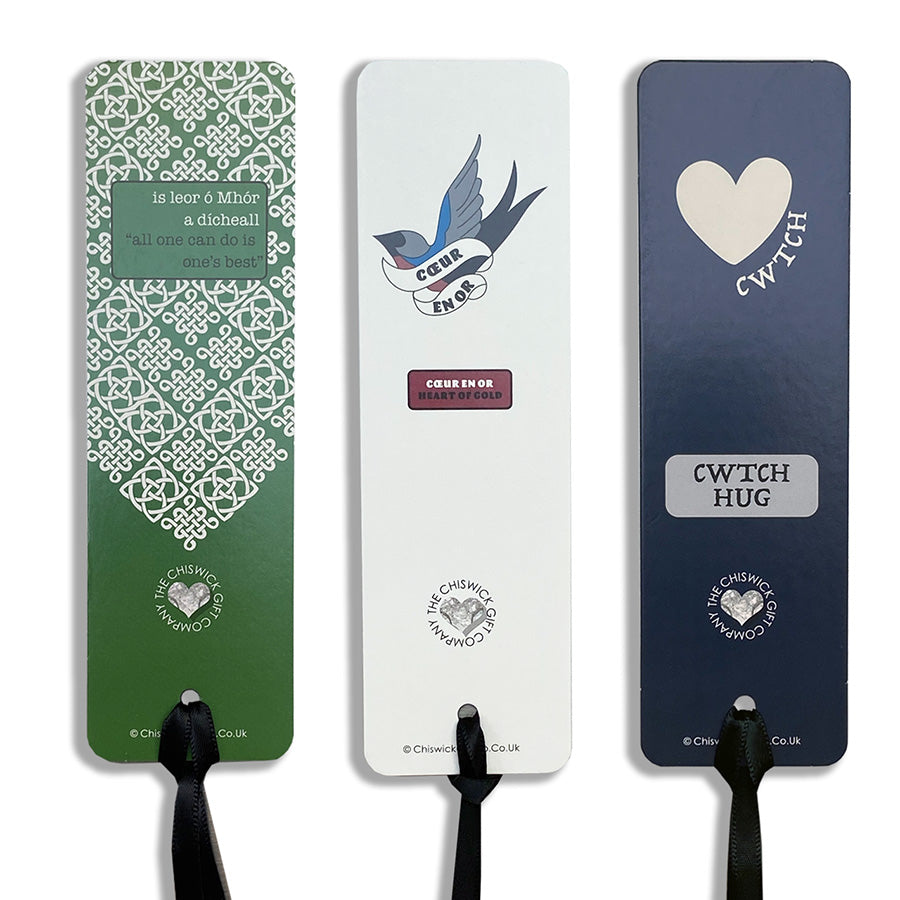 Set of Three Word Apothecary Bookmarks - Heart of Gold, Hug, One's Best