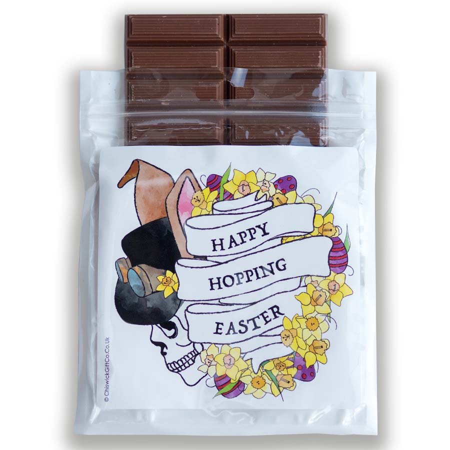 Happy Hopping Easter Steampunk Tattoo Chocolate Bar