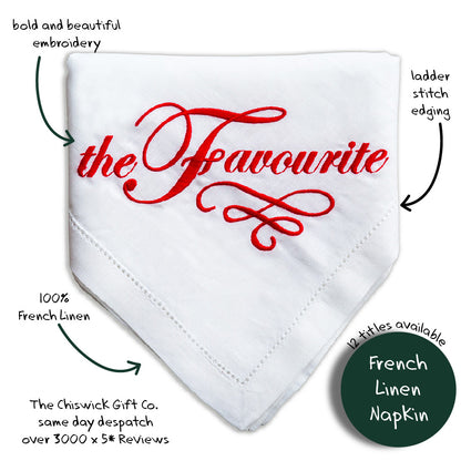 The Favourite Embroidered French Linen Napkin
