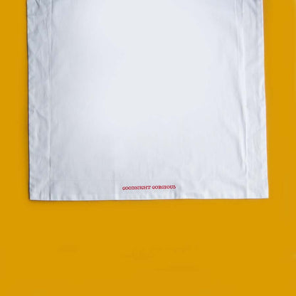 Embroidered Cotton Pillowcase - Goodnight Gorgeous