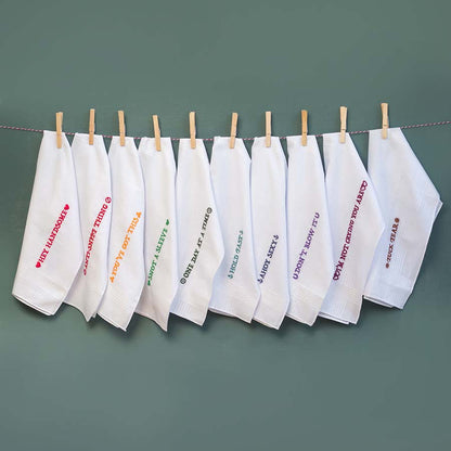 Hold Fast - Large Embroidered Cotton Handkerchief
