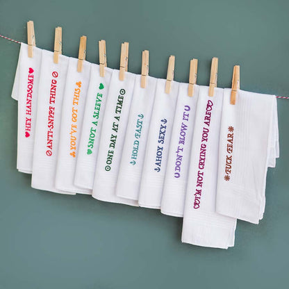 Hold Fast - Large Embroidered Cotton Handkerchief