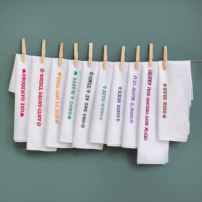 Hold Fast - Large Embroidered Cotton Handkerchief