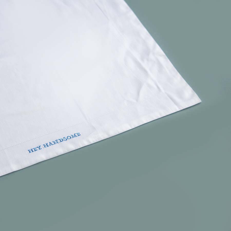 Embroidered Cotton Pillowcase - Hey Handsome