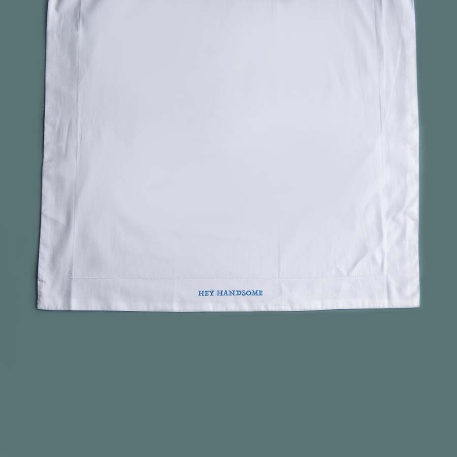 Embroidered Cotton Pillowcase - Hey Handsome