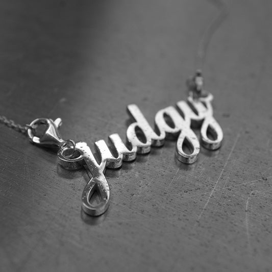Judgy Solid Sterling Silver Pendant | Bag Charm