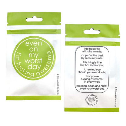 Self-love gift for women "Fucking Awesome" keyring in gift pouch.