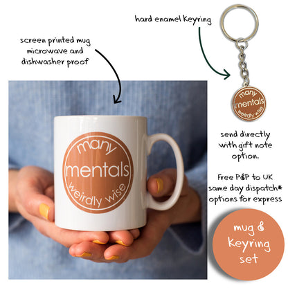 Many Mentals Weirdly Wise - Mug with Keyring Gift Set
