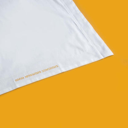 Embroidered Cotton Pillowcase - Good Morning Sunshine