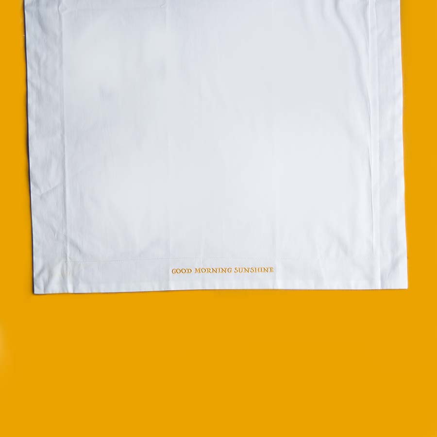 Embroidered Cotton Pillowcase - Good Morning Sunshine