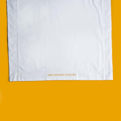 Embroidered Cotton Pillowcase - Good Morning Sunshine