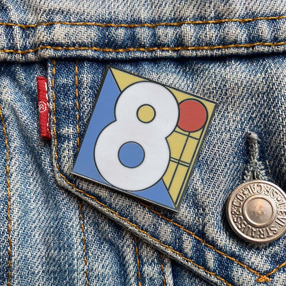 Number 8 Enamel Pin