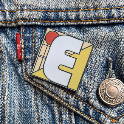 Initial E Enamel Pin