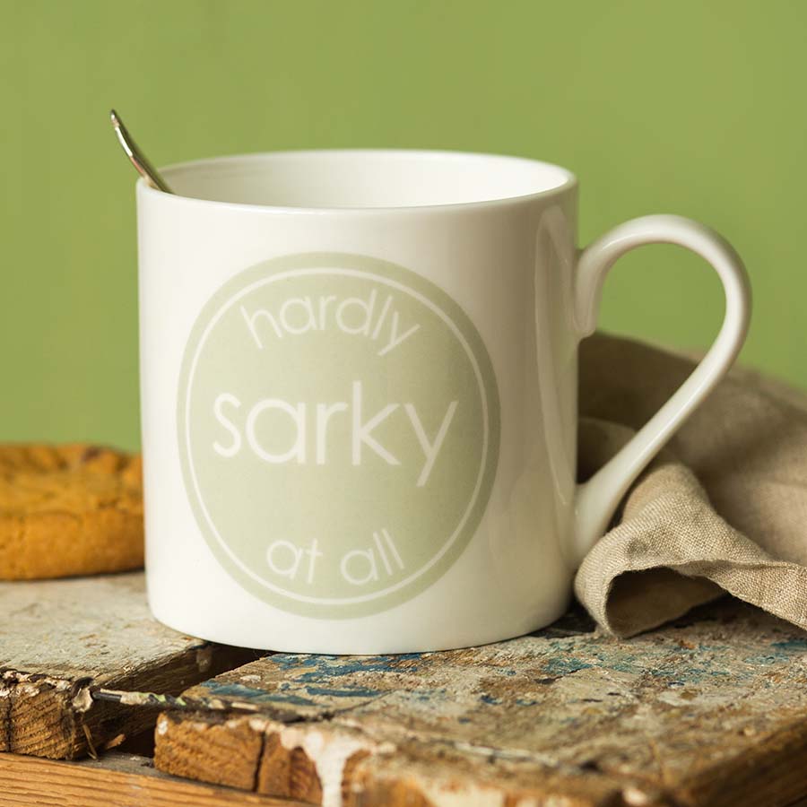 Hardly Sarky At All - Porcelain Mug with Keyring Gift Set