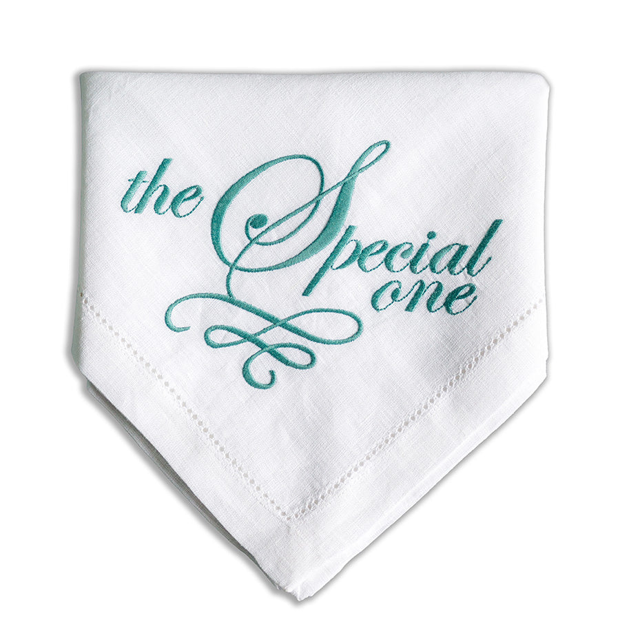 The Special One Embroidered French Linen Napkin