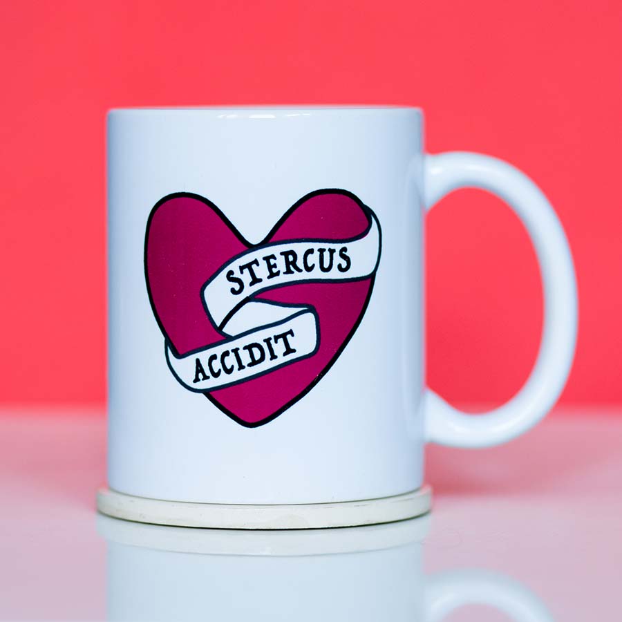 Shit Happens Latin Motto Mug